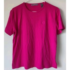 Liz Claiborne Women's Logo T-Shirt Short Sleeve 100% Cotton Bright‎ Pink Size M
